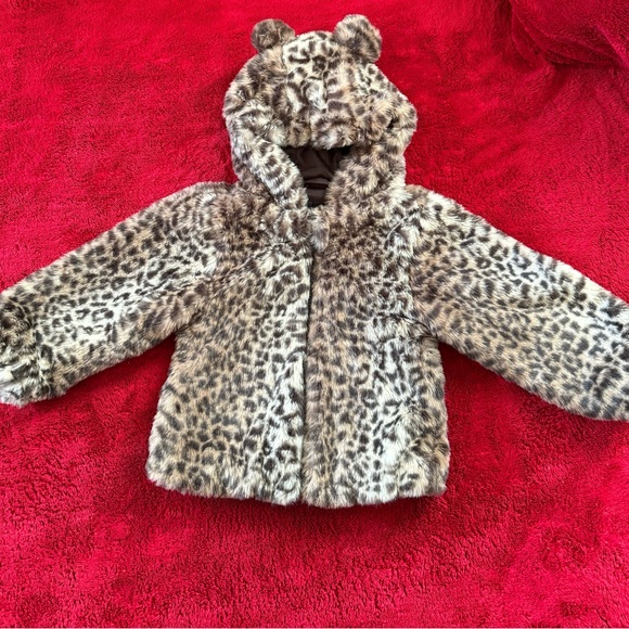 Toddler faux fur leopard jacket - Picture 2 of 4